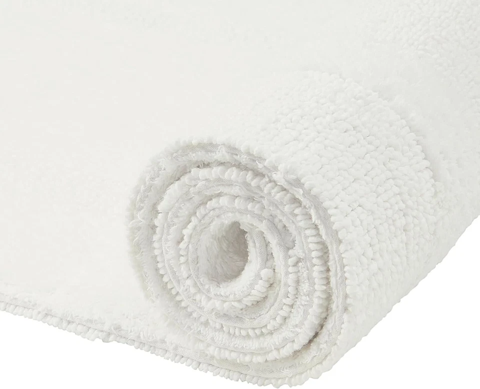 Alfombras de baño 100 % algodón suave acolchado 17"X24" baño absorbente de agua reversible Foto 4 de 4