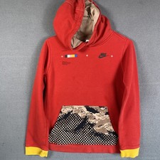 Nike Hoodie Youth Large Red Camo Pocket Just Do It Pullover Sweatshirt Fleece