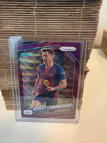 2025-26 Panini Prizm FIFA Soccer Robert Lewandowski Purple Wave Refractor /49