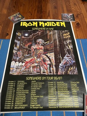IRON MAIDEN 1986 ポスター Somewhere in Time Iron Maiden Somewhere In Time European Promo Poster 1986 CD LP