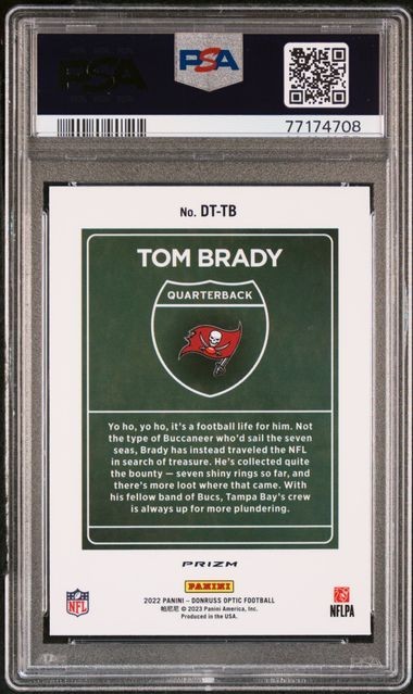 #032 - 2022 Donruss Optic #DT-TB Tom Brady Downtown PSA 10  [09/09 BRG] view 2