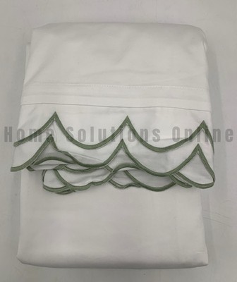 Pottery Barn Teen Scallop Trimmed Light-Filtering Curtain Sage 84'' #B7036