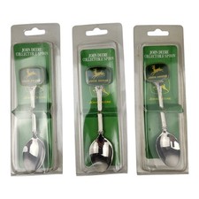 Vintage JOHN DEERE Collectible Spoons Set Of 3 Silver