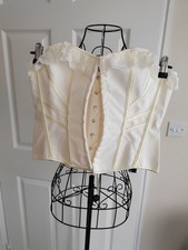 EGO Cream Lace Trim Corset Top Size 10 New With Tags Lace Up Bustier