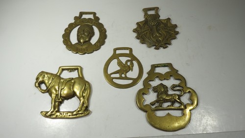 Horse Brass 5 Medallion Antique Show Parade Harness ENGLAND 5 1 PRICE FREE SHIP