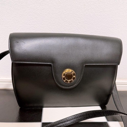 Givenchy Black Leather Shoulder Bag Authentic Japan Excellent Condition 0512105