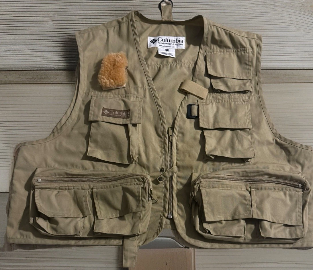 Vintage Columbia Sportswear Fishing Tactical Vest Mens Size L / XL Khaki