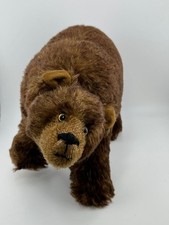 Vintage Brown Teddy Bear 15  Rustic Plush Jointed Head Woodland Decor