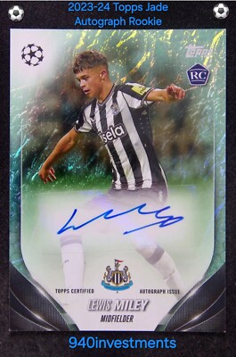 2023-24 Topps Jade UEFA Lewis Miley Autograph RC    ROOKIE SOCCER 