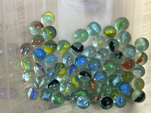 Lot of Marbles Multiple Sizes , Types and Color Variations Swirls Solid Clear - Picture 9 of 9