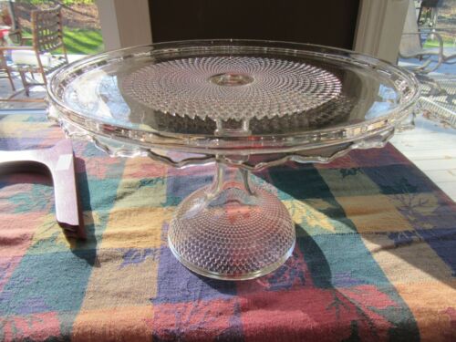 EAPG - Campbell Jones & Co. Pearl / Dewdrop with Star Cake Stand Plate 11.5"x7" - Afbeelding 1 van 5