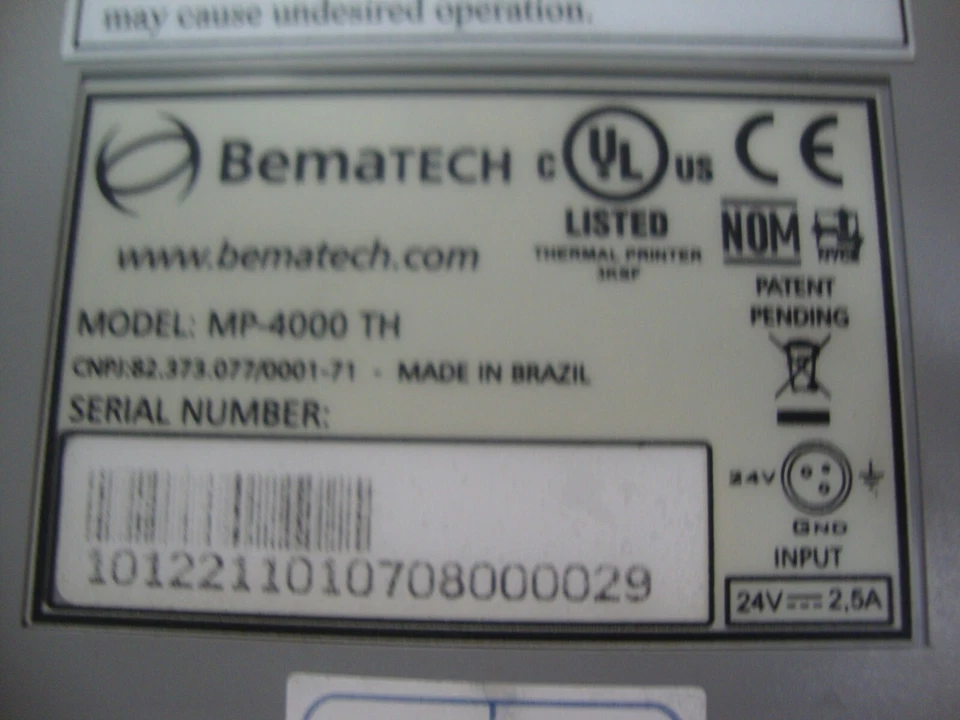BEMATECH Logic Controls MP-4200 TH Thermal Receipt Printer - Image 4 of 4