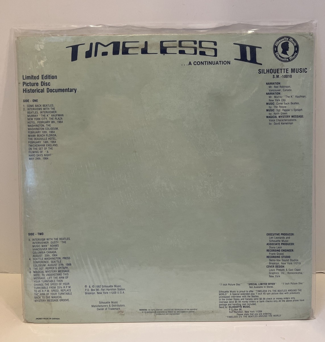 The Beatles Timeless II A Continuation Picture Disc Vinyl LP