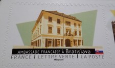 TIMBRE STAMP AMBASSADE FRANCE BRATISLAVA 2024 ARCHITECTURE AUTOADHESIF neuf**