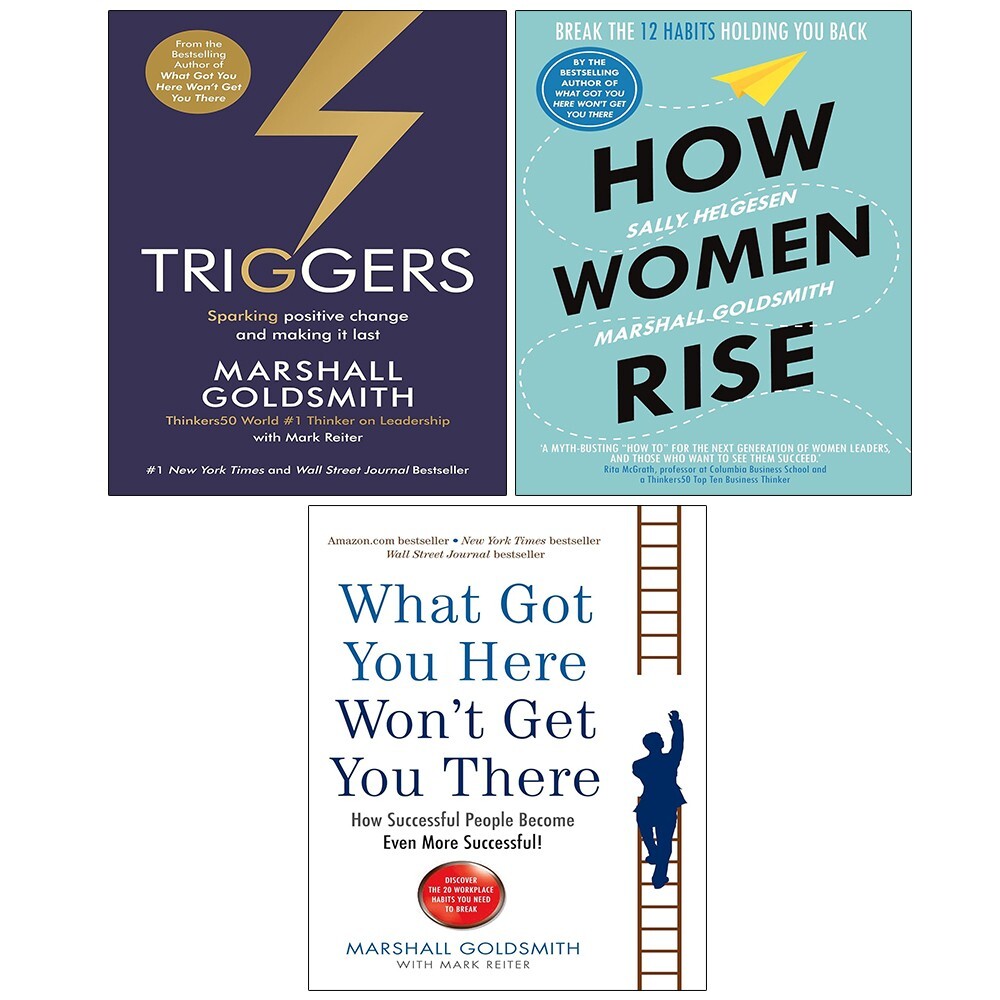 Marshall Goldsmith Collection 3 Books Set How Women Rise, Triggers,What Got You