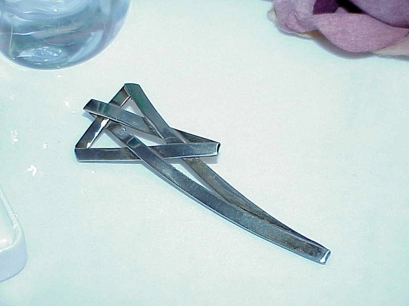 Vintage Brutalist Mexico Sterling Silver Modernist Modernism Pin Brooch Pendant
