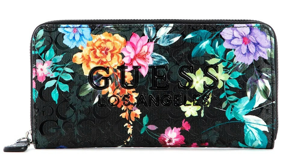 НОВЫЙ женский кошелек на молнии с тисненым цветочным принтом и логотипом GUESS Womens 10590₽