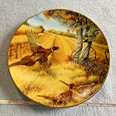 1997 First Issue PHEASANTS Plate - Some Things Never Change - 24K gold