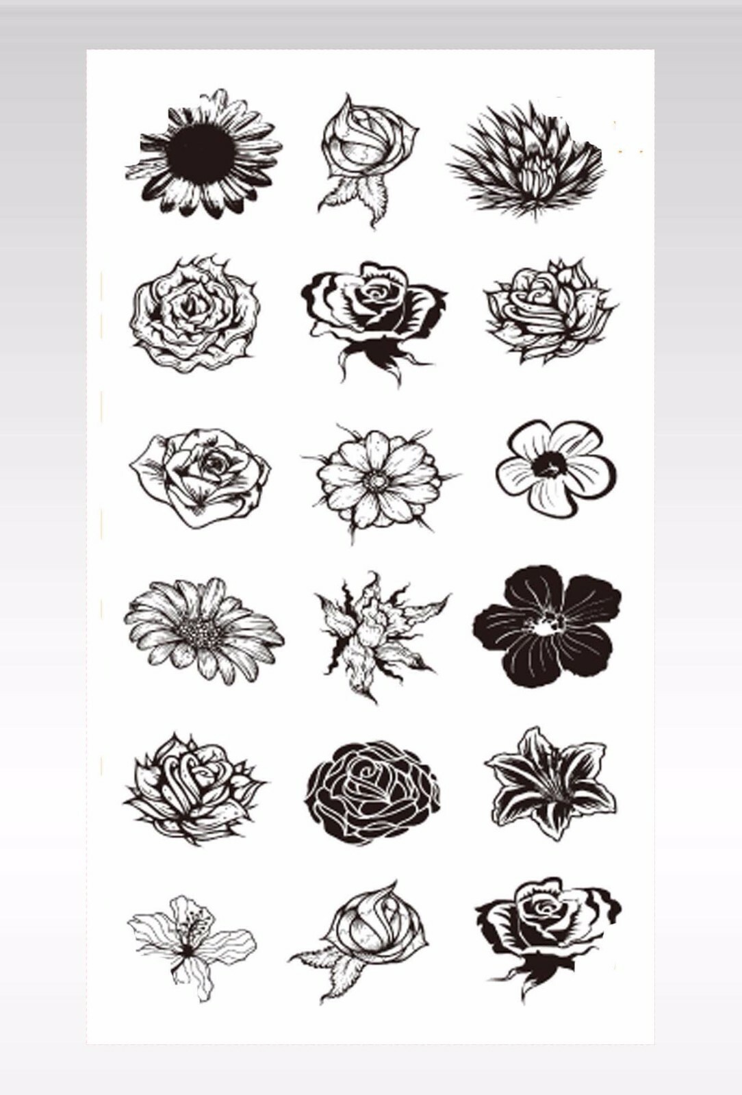 Small Flower Tattoos Black