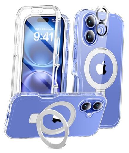 for iPhone 16 Case, Built-in Screen Protector & Seamless iPhone 16 6.1