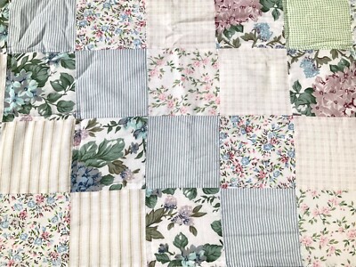 Vintage Stil Baumwolle Blumen Patchwork Gesteppt Überwurf Bettbezug Landhaus