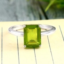 Beautiful Natural peridot 925 Sterling Silver Ring Handmade Gift For Her A-273