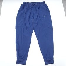 Spread Good Cheer Scrub Pants Womens XL Blue 100 Polyester Jogger Elastic Waist