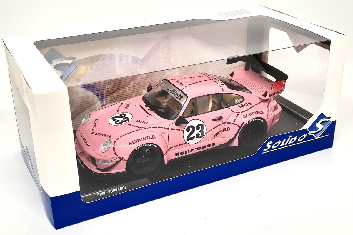 Solido 1/18 Porsche 911 993 RWB Sopranos Pink Pig Tribute