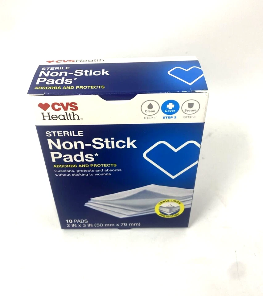 Almohadillas antiadherentes estériles de protección de triple capa de 2 en X 3 pulgadas. (3 PACK) 30 en total Foto 2 de 3