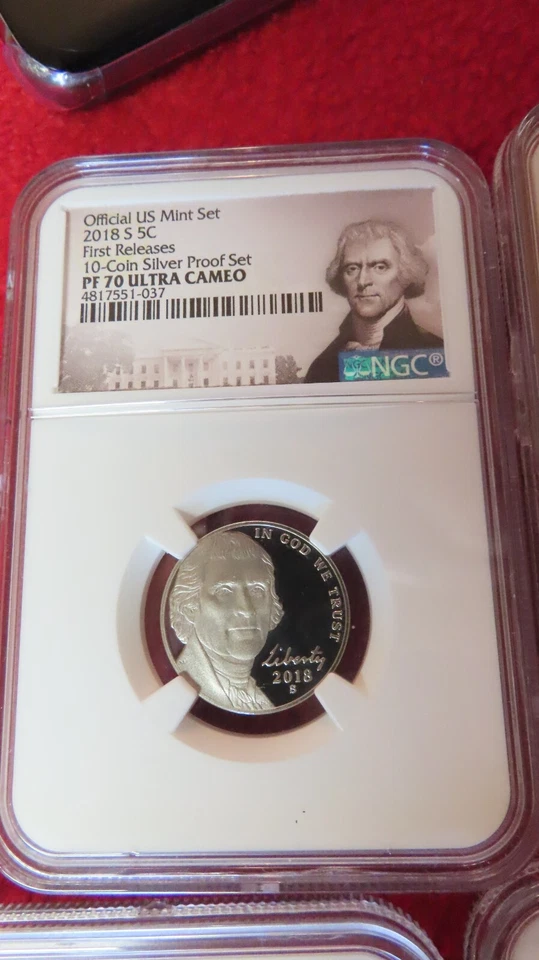 2018 D JEFFERSON NICKLE NGC  PR PF 70 from Silver 10 coin set - Image 2 of 4