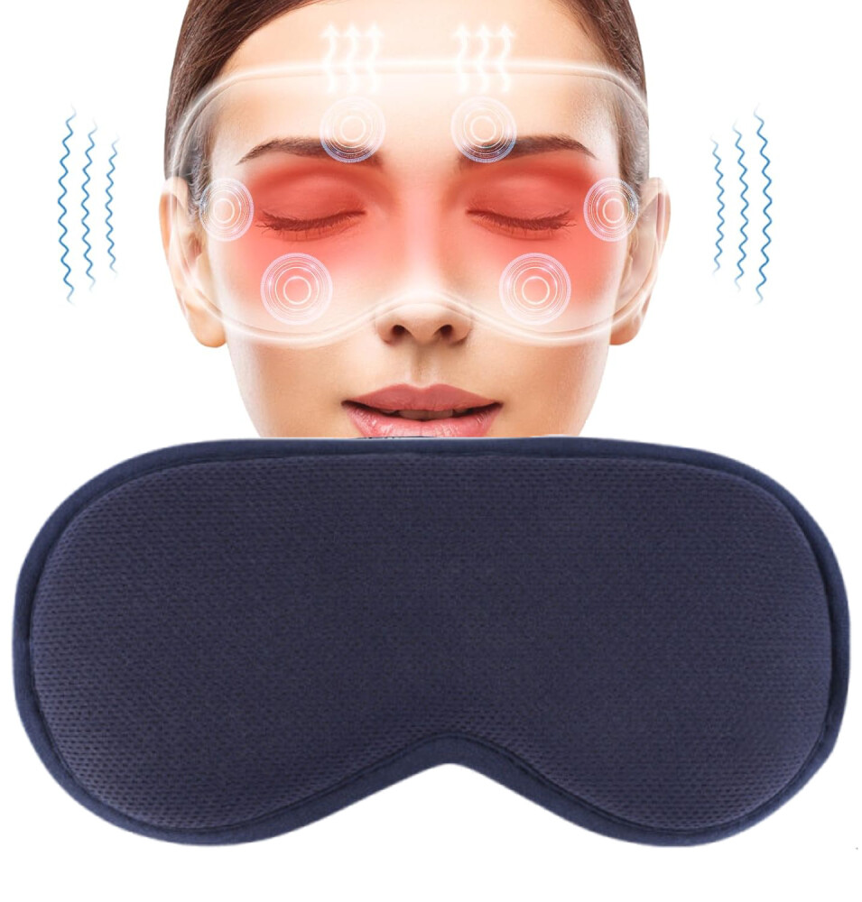 3D Heated Eye Mask for Puffy Eyes Dry Eye Relief Warm Compress Massage Relaxation-image