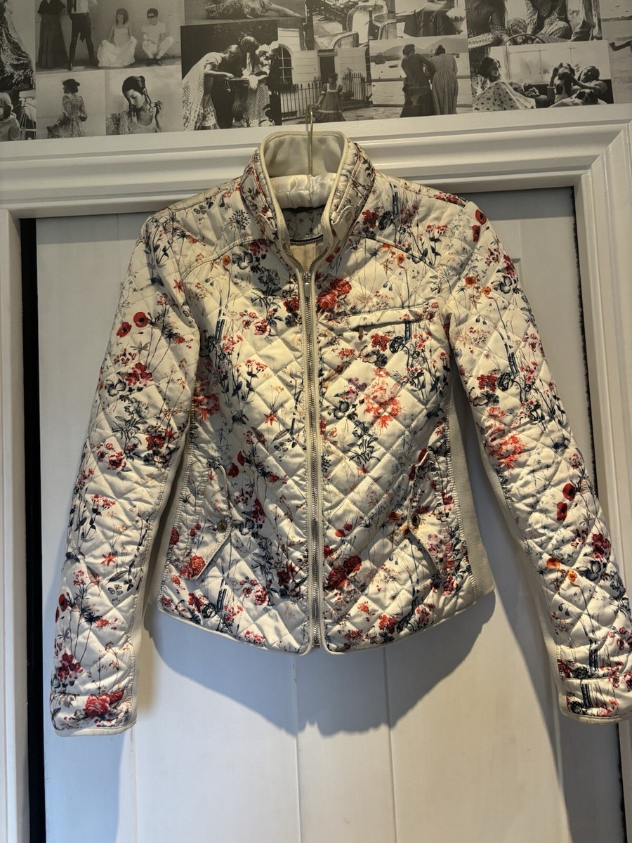 Women's Zara Quilted Floral Jacket Coat UK