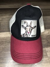 The Goat Mesh Trucker Adjustable Unisex Hat One Size Red Black