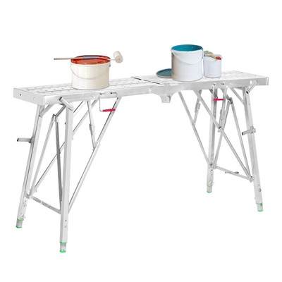 Adjustable Work Platform Steel Step Ladder Portable Folding Scaffolding Platform