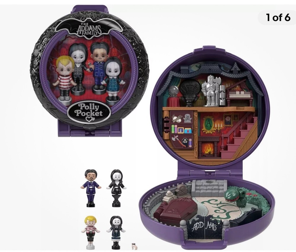 Polly Pocket Collector Playset, The Addams Family Compact with 4 Special Edition