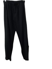 Adidas Track Althletic Pants Womens Size L Drawstring Elastic 3 Stripe Gray