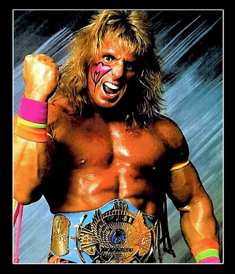 WWE THE ULTIMATE WARRIOR 8X10 GLOSSY WRESTLING PHOTO STUDIO SHOT WITH BELT