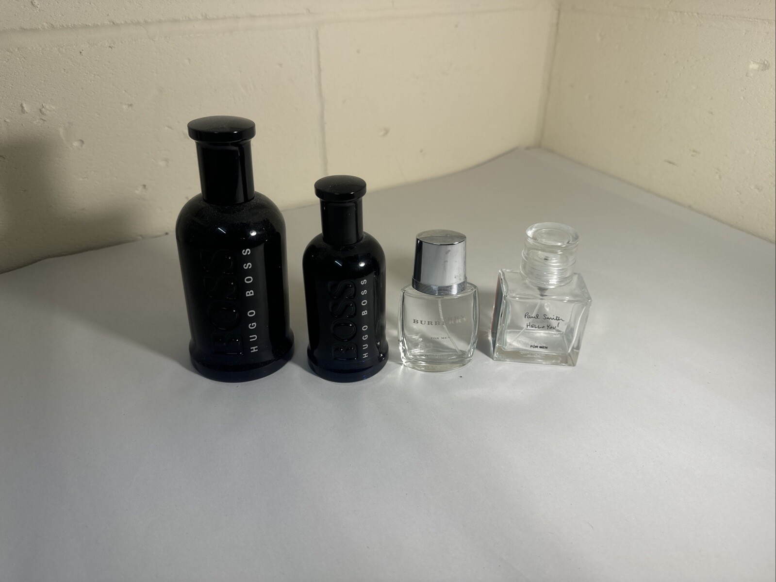 4 Mens Aftershave Perfume Bottles Hugo Boss Paul Smith Decorative Burberry Empty