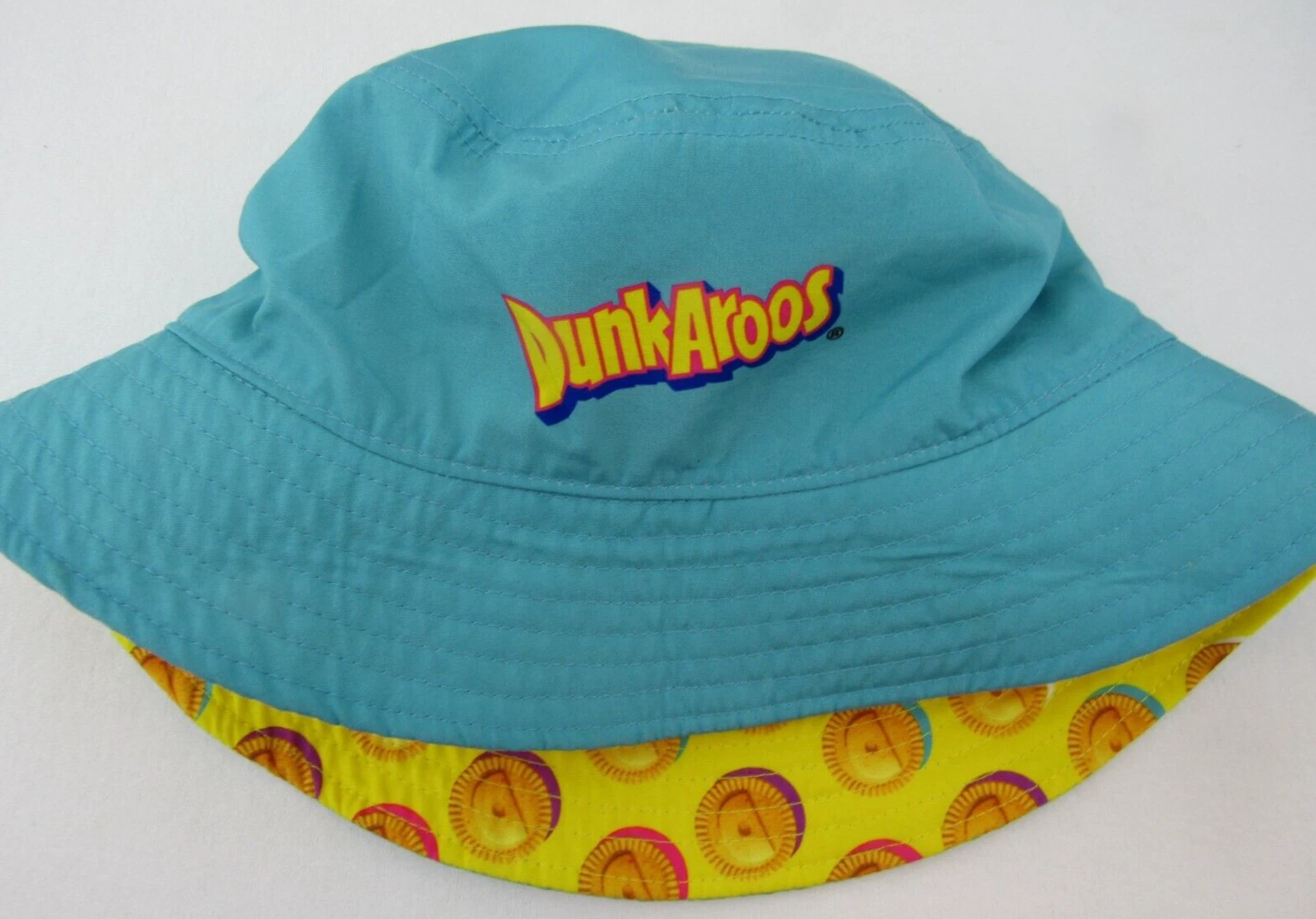 DUNKAROOS Reversible Bucket Hat Vintage Turqouise 90s Snack Cookie