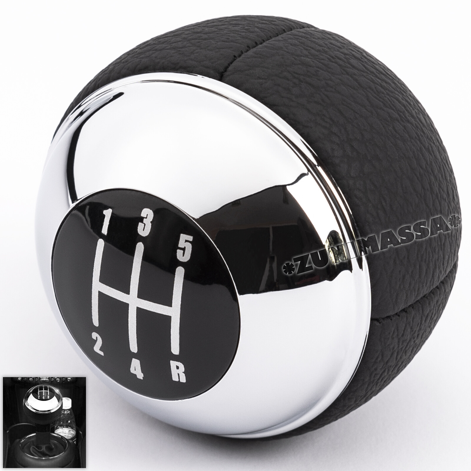 Pommeau levier de vitesse cuir noir 5 vitesses pour Mini Cooper R52 Cabriolet