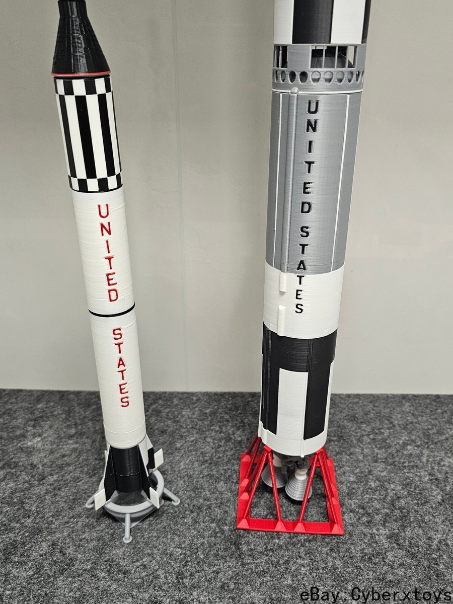 NASA Gemini TitanII + Redstone Launch Vehicle Rocket Model Painted