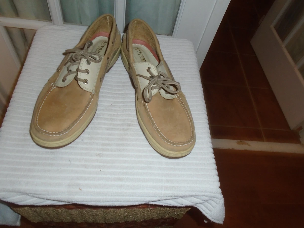 Sperry Top Sider Leather 3 Eye Mens Boat Shoe Size 13 M Tan Bone