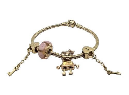 Pandora 14K Solid Yellow Gold Bracelet With Charms | eBay