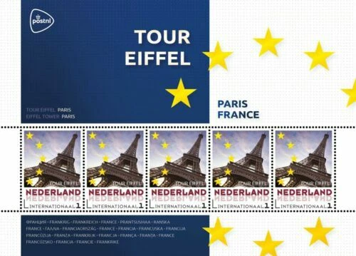 Sellos de los Países Bajos y sus colonias bloque de 5 sellos