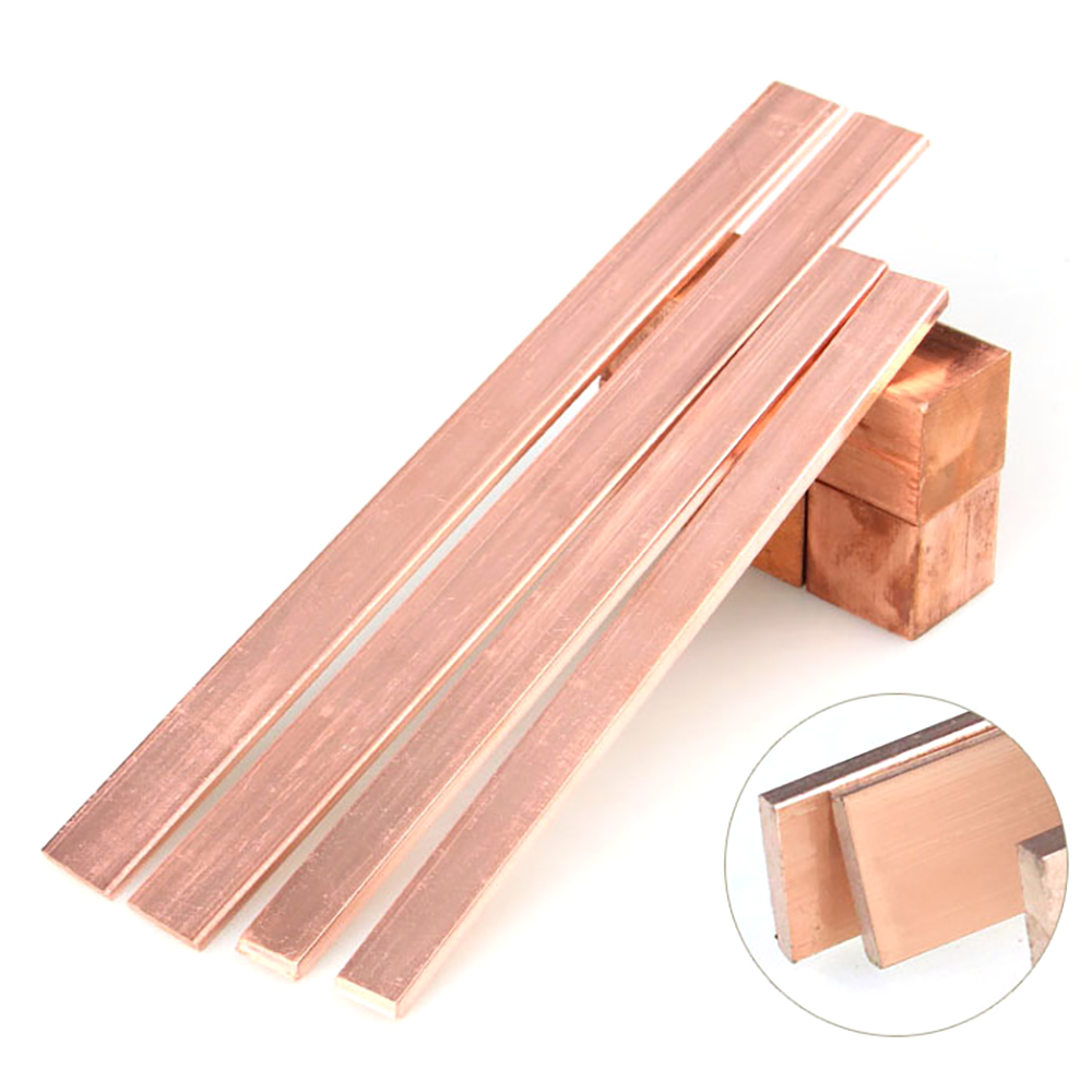 T2 Copper Flat Bar Stock 500mm Length Metal Cu Strip Row Plate Thk 2 to