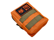 NEW - Orange Fire Kit Zipped Bushcraft Pocket Pouch - with removable badge
