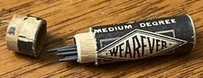 Vintage WEAREVER Refill BLACK Pencil Leads Medium Degree In Wooden Tube