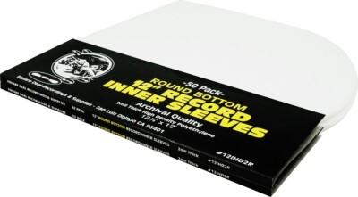 (100) 12  ROUND BOTTOM Vinyl Inner Sleeves 2mil Thick ARCHIVAL Quality - 12IH02R
