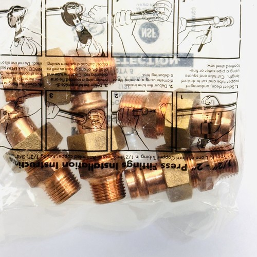 (BAG OG 5) NIBCO PC633-4 UNION 1/2" PRESS X MALE COPPER 9256800PC