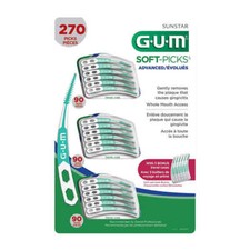 Sunstar GUM Soft Picks ADVANCED 270 Picks - Includes 3 On The Go Cases